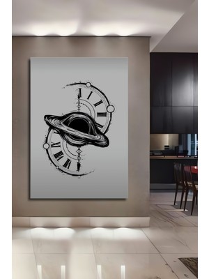 Teona Ahşap Karadelik Saat Görünümlü Dekoratif Ahşap Ev,antre,salon,ofis,mutfak,yatak Odası Tablo