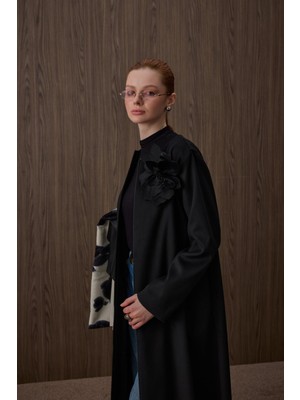 Ferraceci Broş Kaşmir Manto