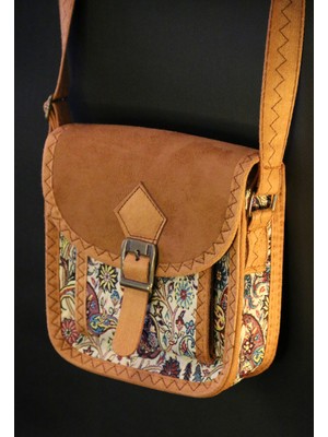 Pujiva Etnik Tarz Kilim Desenli, Omuz Çantası, Askılı Çanta, Suet Kapak, Günlük Otantik Çanta Ölçü:17*18*6