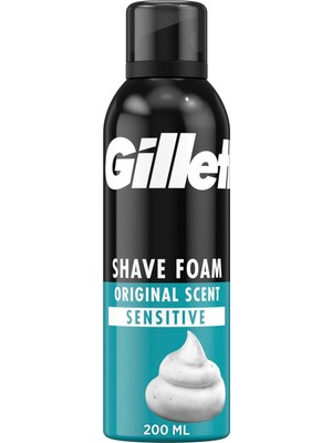 Gillette Hassas 200 ml Tıraş Köpüğü Cilt Koruyucu Özellikleri ile Ferahlatıcı Etki