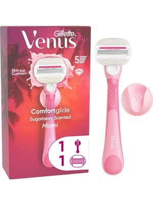Gillette Venus Comfortglide Sugarberry Kokulu Miami Kadın 5 Bıçaklı Tıraş Makinesi
