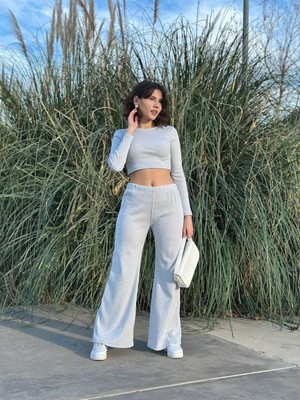 Bigelal Bol Paça Altüst Takım Gri W1197