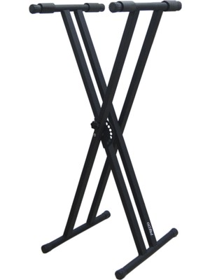 Presto Klump Profesyonel Org Sehpası Çift Ayak Metal Stand - Portatif ve Ayarlanabilir Siyah