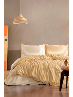 Bigelal Özdilek Çift Kişilik Ranforce Nevresim Takımı Trioline Hardal