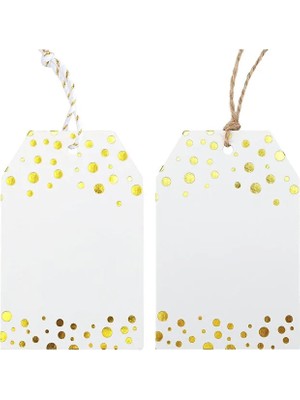 Naturevo Altın Varak Hediye ve Sunum Kartları 100 ve 20 M Jüt Ip ile Birlikte