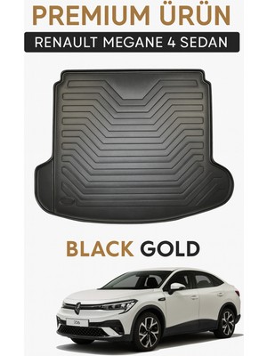 Black Gold Renault Megane 4 Sedan Bagaj Havuzu 2016-2025 Uyumlu 3D Premium