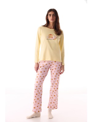 Penti Renkli Breakfast Pamuklu Pantolon Pijama Takımı