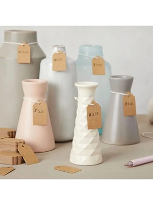 Naturevo 1000 Adet Delikli Mini Kraft Etiket Sanat , El Sanatlar ,unlu Mamüller ve Tekstil 2.4*4.4