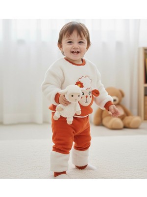 Çocuk İşleri Kuzu Peluş Çocuk Alt Üst Takım 3 Iplik