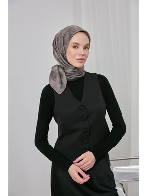 Silk Home Shiny Dokulu Eşarp Pudra Vizon Etnik Geçişli Parlak Su Tutmaz 90X90
