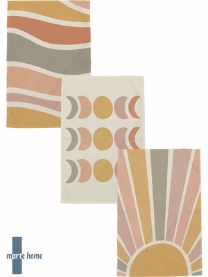 Marte Home Serenity - Renkli Baskılı 4'lü Set 40X60 Mutfak Havlusu, Kurulama Bezi
