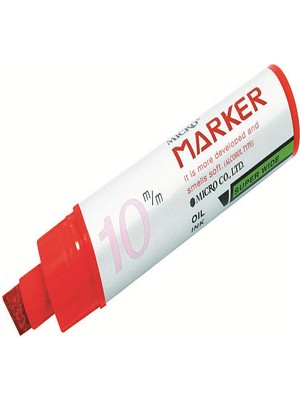 Kitabevimden Micro Markör Permanent ( 12 Adet  ) 10 mm  Kesik Uçlu Kırmızı MMP-1001