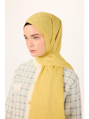Silk Home Pamuk Polyester Liva Şal Sarı Dokulu Nefes Alan 90X200