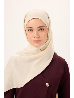 Silk Home Pamuklu Liva Şal Ekru Nefes Alan Doğal Dokulu 90X200