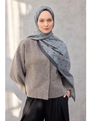 Silk Home Olinda Şal Monogram Desen Buz Mavisi 75*195