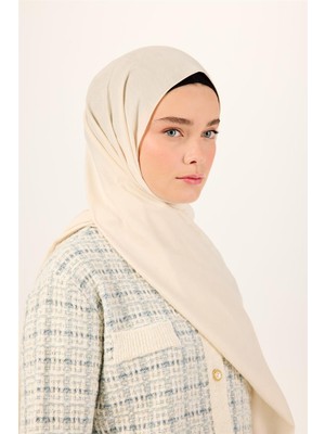 Silk Home Pamuk Polyester Liva Şal Ekru Düz Dokulu Nefes Alan 90X200