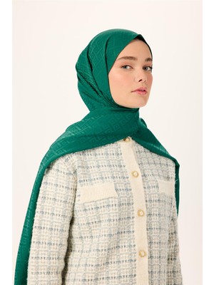 Silk Home Pamuk Polyester Liva Şal Yeşil Düz Tok Duruşlu 90X200