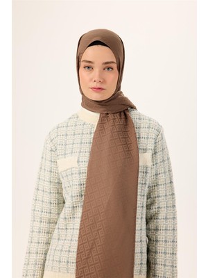 Silk Home Pamuk Polyester Liva Şal Koyu Vizon Dokulu Nefes Alan Doğal Yapılı 90X200