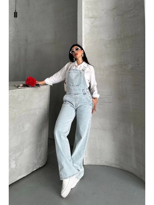 Pantolon Kar Yıkama Salopet Mavi