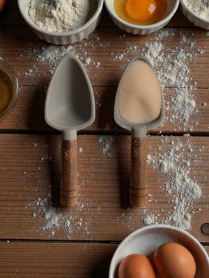 Multiamo 2 Adet Akasya Saplı Silikon Mini Boy Ölçü Kaşığı Kahve Şeker Ölçü Küreği 13,5 cm