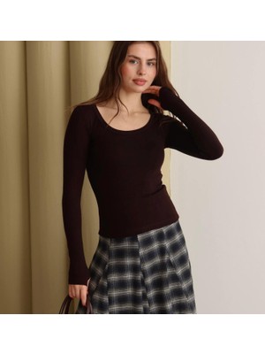 Betnur Kadın Parmak Geçmeli U Yaka Bady