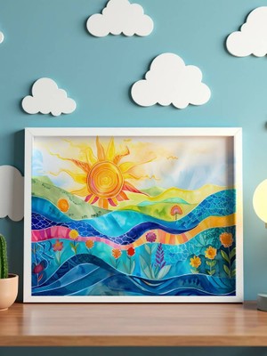 Fuart.Co Güneşin Dokunuşu Dijital Baskı Çocuk Posteri (Çerçevesiz) COFU