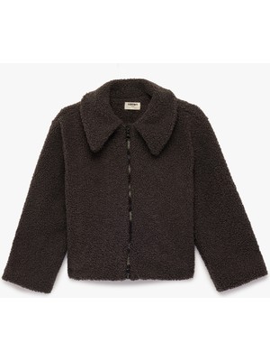 Koton Fermuarlı Uzun Kollu Cepli Gömlek Ceket