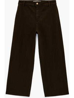 Koton Normal Bel Rahat Kalıp Kesik Paça Jean Pantolon - Culoette Jean