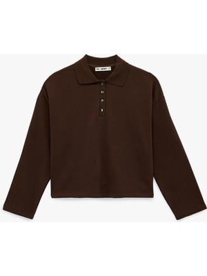 Koton Rahat Kalıp Uzun Kollu Düğmeli Polo Yaka Tişört