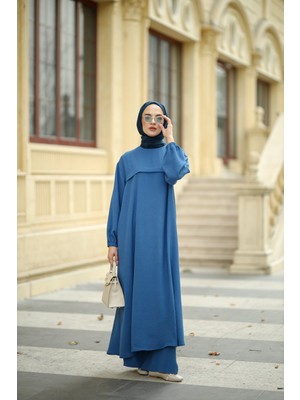 Ns Moda Tesettür Sultani Takım Indigo