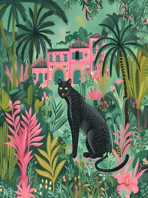 Fuart.Co Kara Kedi Dijital Baskı Çocuk Posteri (Çerçevesiz) COFU