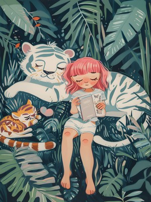 Fuart.Co Yosunlu Okuma Dijital Baskı Çocuk Posteri (Çerçevesiz) COFU