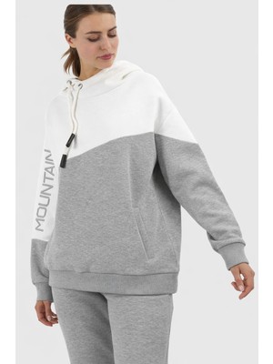 Joggy Çift Renk, Hasır Ip Detaylı Kapüşonlu Sweatshirt