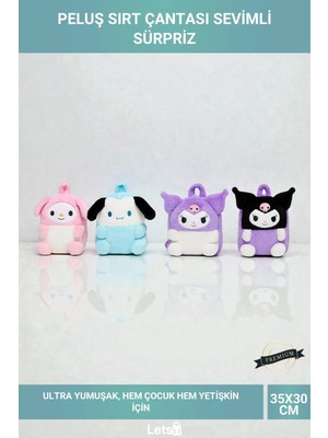 Letsii Peluş Kuromi My Melody Cinnamoroll Büyük Boy Sırt Çantası
