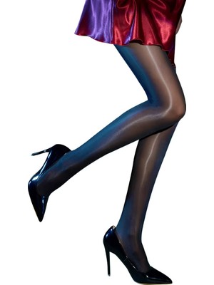 Eces Design Parlak Siyah Kadın Ipek Külotlu Çorap Yırtılmaz Kaçma Yapmaz W1001