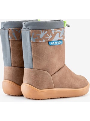 Hopfrög Rain Boots Kahverengi Meşe Suya ve Soğuğa Dayanıklı Barefoot Çocuk Botu