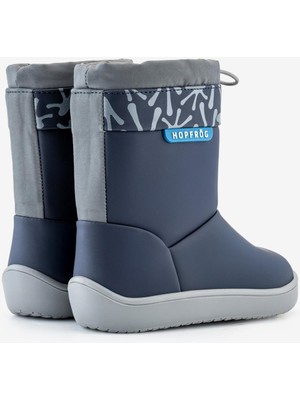 Hopfrög Rain Boots Süper Mat Lacivert Suya ve Soğuğa Dayanıklı Barefoot Çocuk Botu