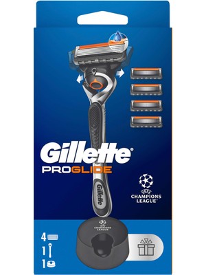 Gillette Proglide Tıraş Makinesi ve Yedek Bıçağı 4'lü + Tıraş Bıçağı Standı