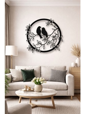 Metall Aşkın Dalları - Lazer Kesim Metal Duvar Tablo