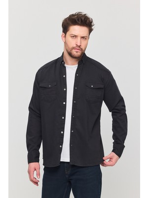 YXC Trend Maker Slim Fit Erkek Dar Kesim Pamuklu Kot Gömlek