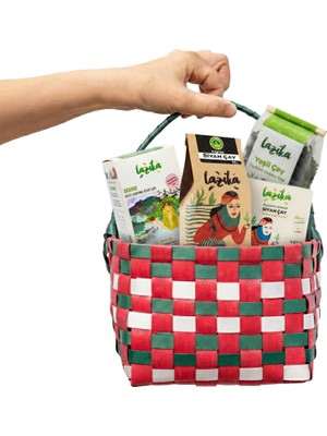 Lazika İki Kişilik Çay Seti - Siyah Çay 400 g, Bergamotlu Demlik Poşet, Yeşil Çay 50 g, Sekine