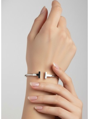 Keskin Gümüş Gümüş Cartıer Tasarım Kadın Kelepçe Bileklik Yeni Yıl Yılbaşı Hediye