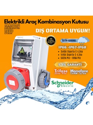Hgsşarj "amazon Deep" Elektrikli Araç Şarj Kutusu Şarj Cihazı Kombinasyon Kutusu 22KW 11KW 3.7kw Trifaze Monofaze 5X32A + 1X16A  "schneider"