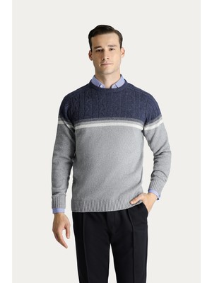 Kiğılı Bisiklet Yaka Slim Fit Triko Kazak