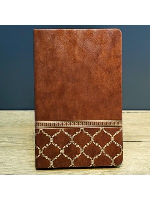 Tiklad Gold Işlemeli Taba Rengi Deri Not Defteri TİKLAD-6487I