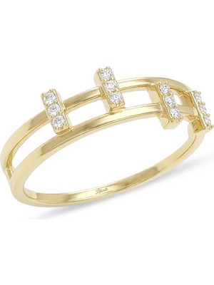 Lilarote Ince Geçişli Trialı Altın Yüzük