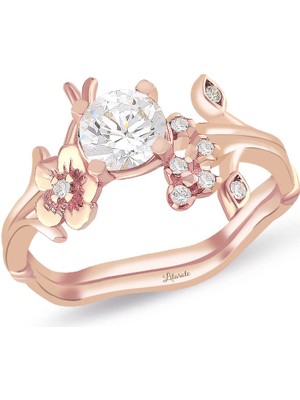 Lilarote Flowers Altın Tektaş Yüzük