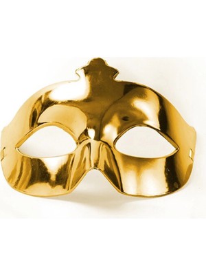 Tiklad Altın Renk Kostüm Partisi Ekstra Parlak Balo Maskesi 15X10 cm TİKLAD-8789