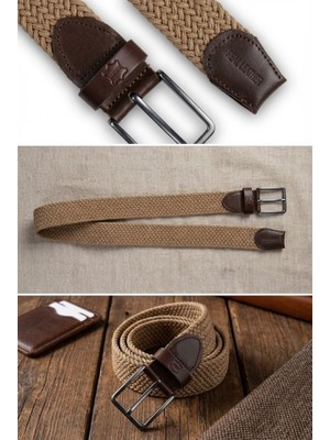 Atlas Deri Vizon Kahve - Hakiki Deri Erkek Örgü Esnek Kemer – 3,5cm