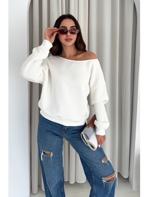 Noa Noa Kadın Omuz Detaylı Polar Sweatshirt – Rahat & Feminen Stil